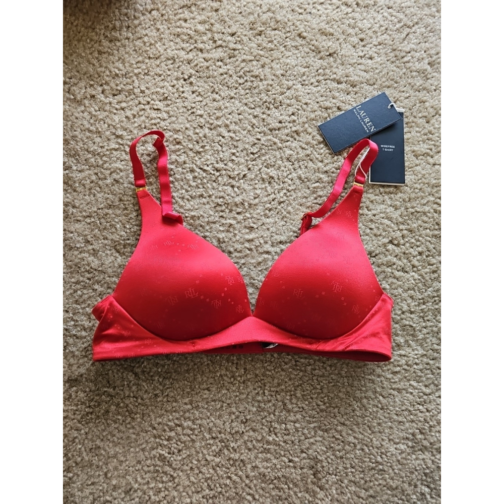 Ralph Lauren Red Wireless T Shirt Bra 32B